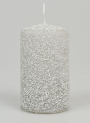 Vela Decorativa Escarchada de 10 cm - Plateada
