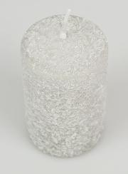 Vela Decorativa Escarchada de 10 cm - Plateada