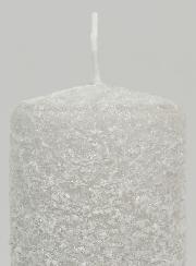 Vela Decorativa Escarchada de 10 cm - Plateada