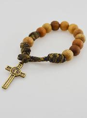 Pulsera con Granos Grandes y Cruz de San Benito