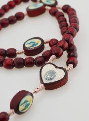 Rosario de la Virgen Milagrosa - Cuentas de Madera