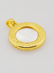 Medalla de San Miguel, latón y nácar - 22 mm