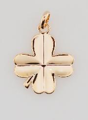 Colgante de trébol de 4 hojas chapado en oro - 17 mm