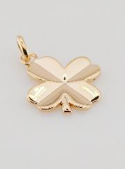 Colgante de trébol de 4 hojas chapado en oro - 17 mm