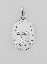 Medalla Milagrosa en oro blanco de 18 quilates - 20 mm