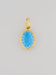 Medalla Milagrosa, plata doarada y esmalte bicolor - 10 mm