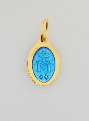 Medalla Milagrosa, plata doarada y esmalte bicolor - 13 mm