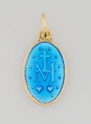 Medalla Milagrosa, plata dorada y esmalte bicolor - 17 mm
