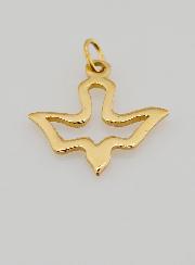 Medalla del Espíritu Santo en acero inoxidable bañada en oro