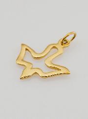 Medalla del Espíritu Santo en acero inoxidable bañada en oro