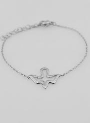 Pulseira Espírito Santo Vazada em Aço Inoxidável