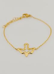 Pulsera del Espíritu Santo, diseño calado, acero inoxidable bañado en oro