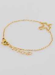 Pulsera de confirmación del Espíritu Santo de acero inoxidable bañada en oro