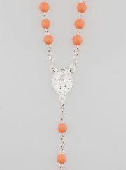 Rosario de la Virgen Milagrosa en plata de ley 925 y coral