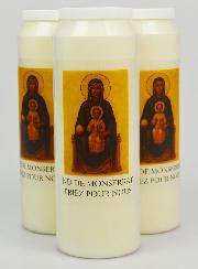 3 velas de novena a Nuestra Señora de Montserrat