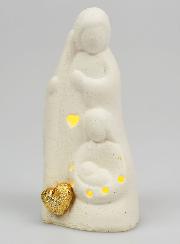 Estatua de la Sagrada Familia luminosa en porcelana  - 11 cm