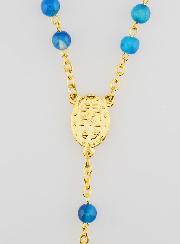 Rosario de la Medalla Milagrosa en Ágata - Cadena de Oro