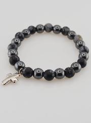 Pulsera en Piedras Naturales - Obsidiana de Nieve y Hematita