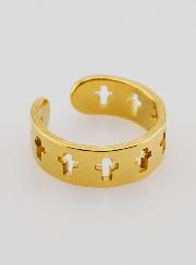 Anillo Religioso Ajustable en Acero Inoxidable Dorado