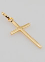 Colgante de cruz bañado en oro y circonita