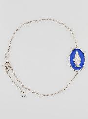 Pulsera de la Medalla Milagrosa - Plata y Esmalte Azul
