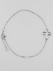 Pulsera religiosa de plata y cruz de nácar