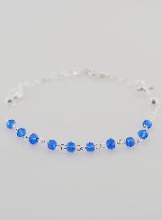 Pulsera Decenario con Medalla Milagrosa y Cruz - Azul