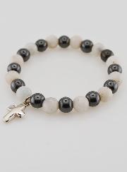 Pulsera con Cruz - Hematita y Piedra de Luna