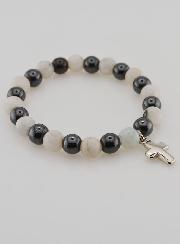 Pulsera con Cruz - Hematita y Piedra de Luna