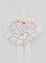 Regalo de Bautizo - Medalla de Cuna con Corazón y Ángel de la Guarda