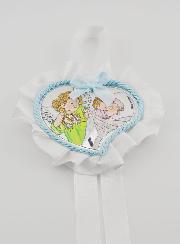 Regalo de Bautizo - Medalla de Cuna con Corazón y Ángel con Linterna