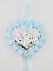 Regalo de Bautismo - Medalla de Cuna con Corazón - Ángel Linterna