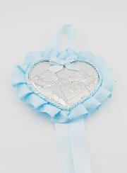 Regalo de Bautismo - Medalla de Cuna con Corazón - Ángel Linterna