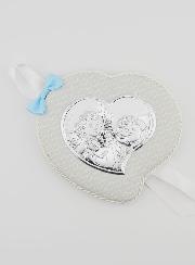 Regalo de Bautizo Niño - Medalla de Cuero para Cuna - Ángel y Linterna