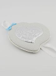 Regalo de Bautizo Niño - Medalla de Cuero para Cuna - Ángel y Linterna