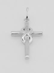Colgante de cruz en plata de 25 mm - Infinito