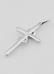 Colgante de cruz en plata de 25 mm - Infinito