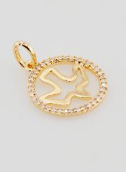 Medalla del Espíritu Santo calada en baño de oro - 15 mm