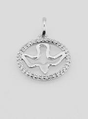 Medalla del Espíritu Santo calada en plata de ley 925 - 15 mm