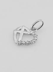 Colgante de Corazón y Cruz en Plata