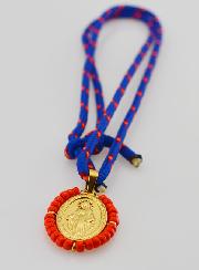 Collar con Medalla Milagrosa y perlas rojas