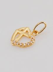 Colgante de Corazón y Cruz Chapado en Oro