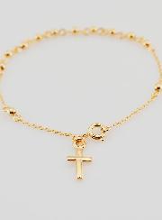 Pulsera con Cruz Religiosa - Bañada en Oro