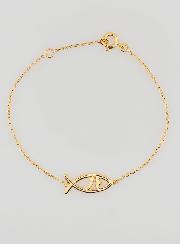 Pulsera religiosa Ichtus - Bañada en oro