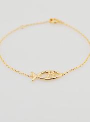 Pulsera religiosa Ichtus - Bañada en oro