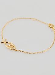 Pulsera religiosa Ichtus - Bañada en oro
