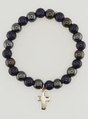 Pulsera de Piedras Naturales - Hematita y Piedra Solar Azul