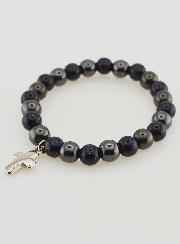 Pulsera de Piedras Naturales - Hematita y Piedra Solar Azul