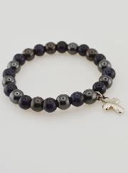 Pulsera de Piedras Naturales - Hematita y Piedra Solar Azul