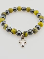 Pulsera de Piedras Naturales - Hematita y Serpentina